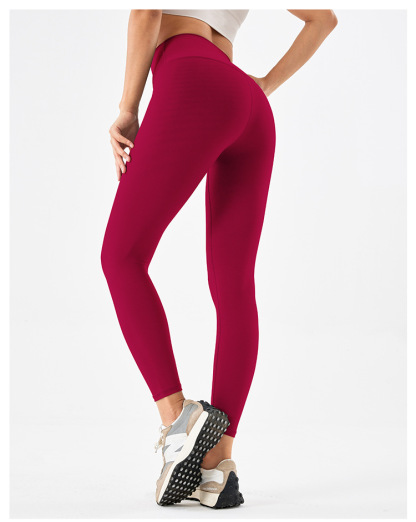 NUCBN high waist nude no embarrassing line yoga pants women's elastic tight hip lifting sports fitness leggings