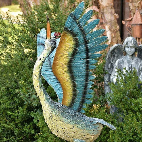 Set of 2 Large/Small Iron Dancing Cranes