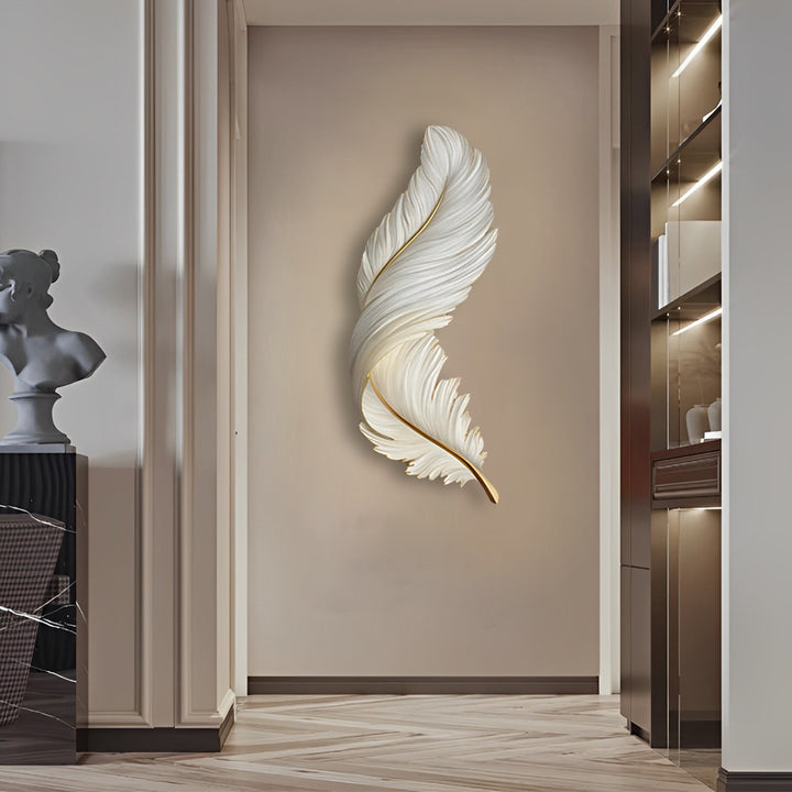 Luxury 3D Feather Shape Decor Wall Lamp with Remote Control, 4 Size