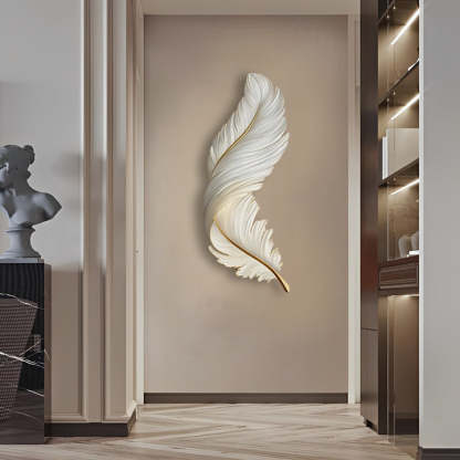 Luxury 3D Feather Shape Decor Wall Lamp with Remote Control, 4 Size