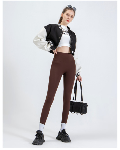 NUCBN high waist nude no embarrassing line yoga pants women's elastic tight hip lifting sports fitness leggings