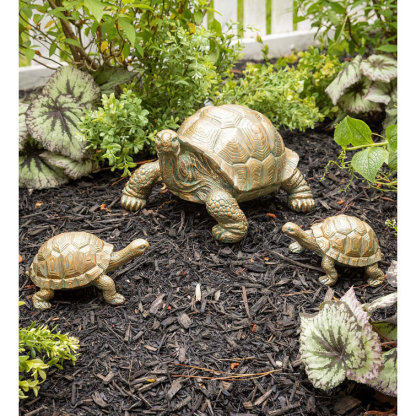 Tortoise Family Resin Garden Accents Statue