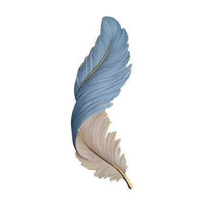Luxury 3D Feather Shape Decor Wall Lamp with Remote Control, 4 Size