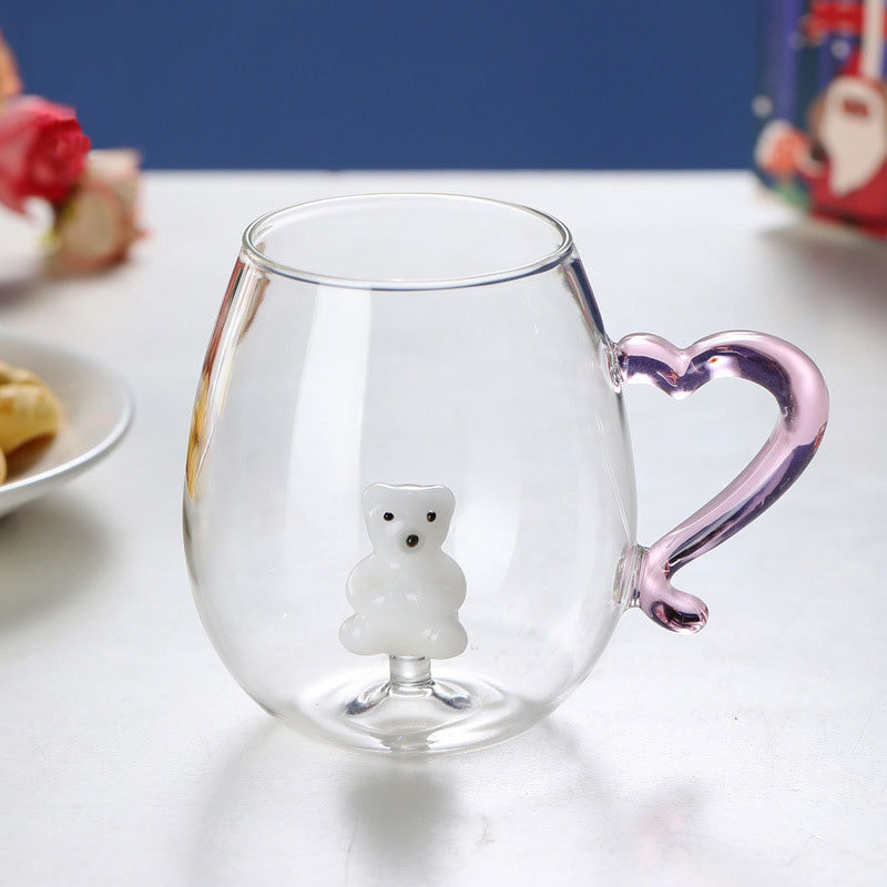 Drinking Murano Glass with Cat Figurine