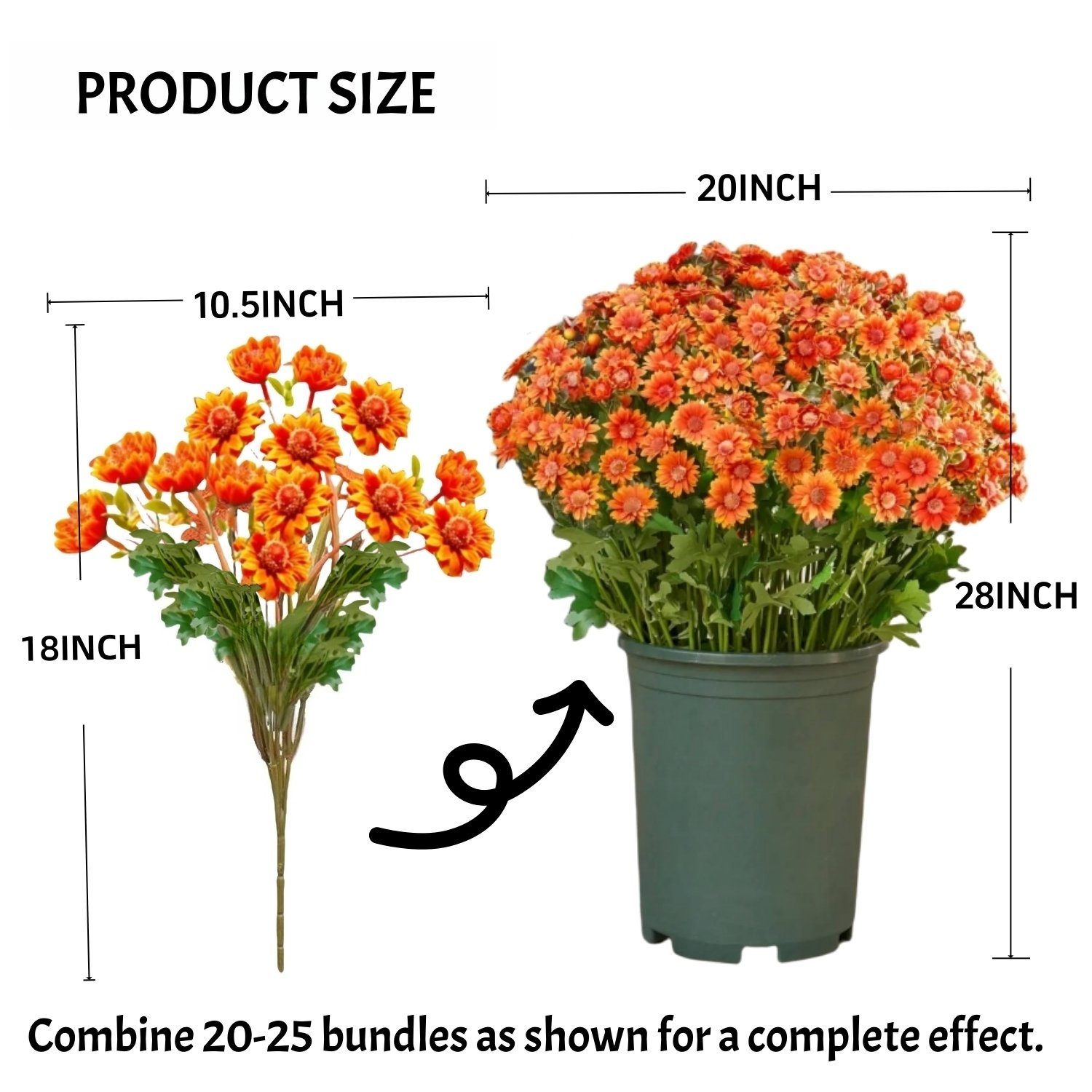 ⚡Artificial Outdoor Sunset Mums Flowers - UV resistant, Waterproof, Windproof