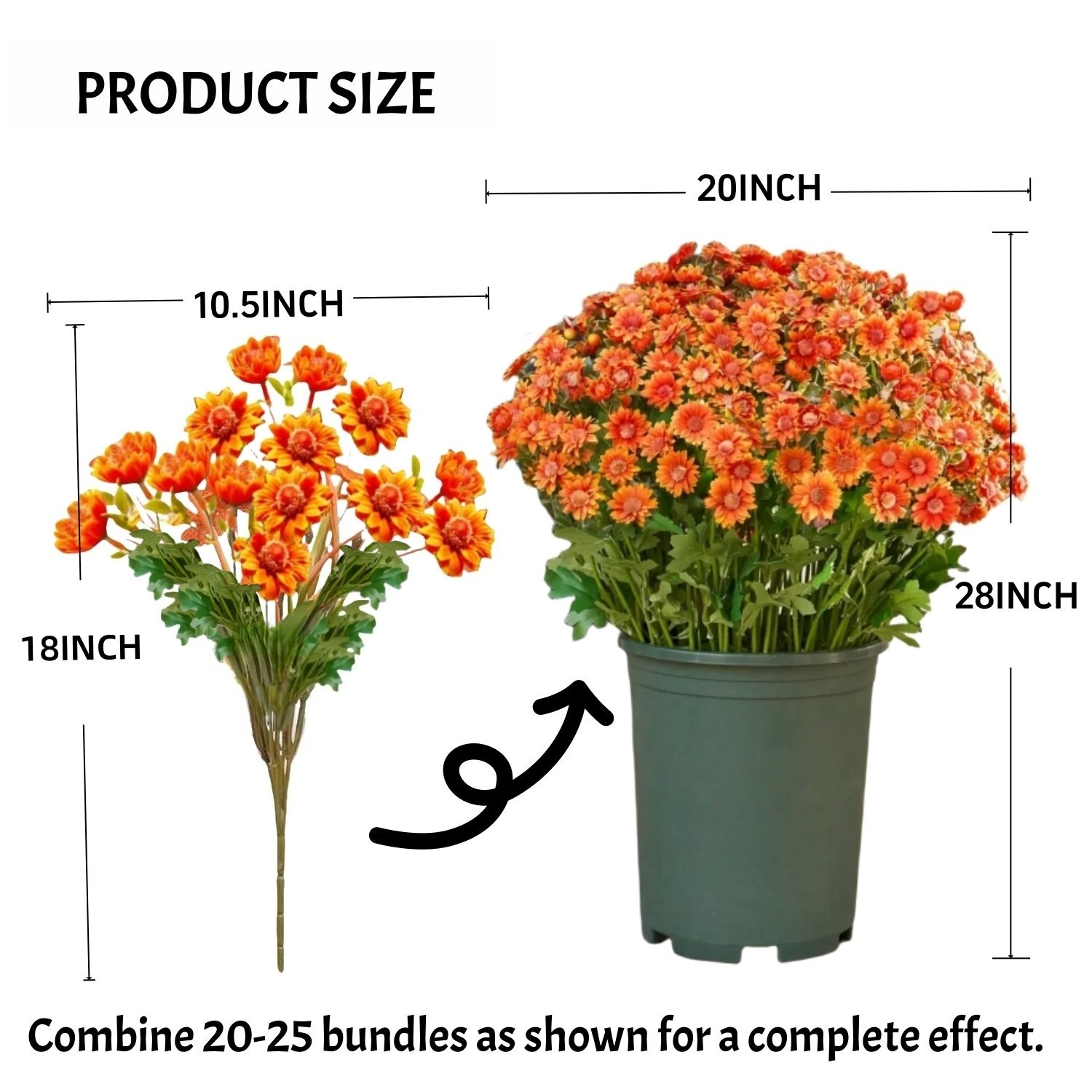 ⚡Artificial Outdoor Sunset Mums Flowers - UV resistant, Waterproof, Windproof