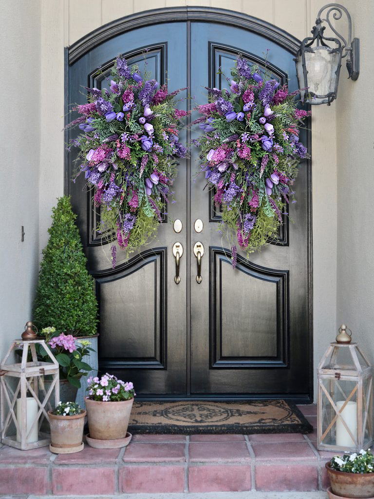 Spring Front Door Swag-Rustic Home Decor