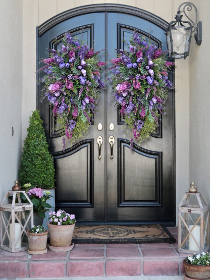Spring Front Door Swag-Rustic Home Decor
