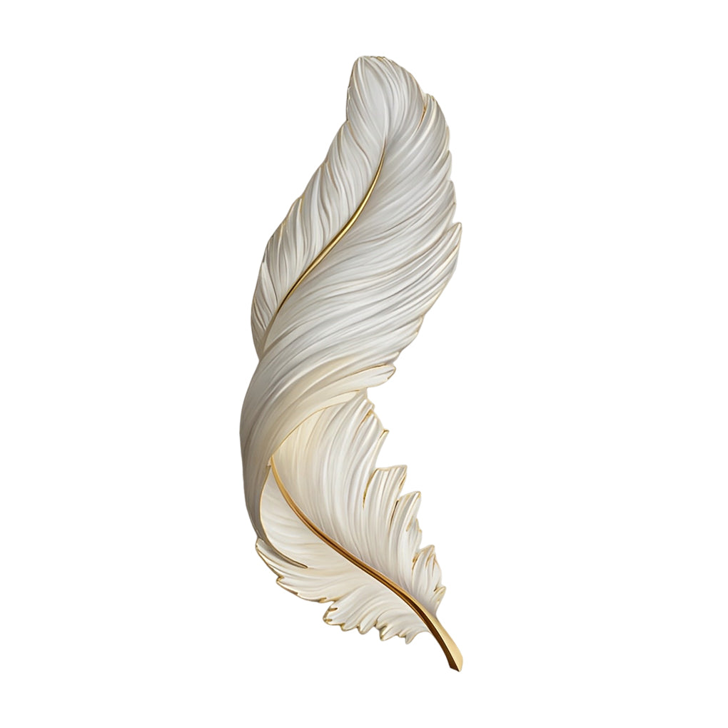 Luxury 3D Feather Shape Decor Wall Lamp with Remote Control, 4 Size