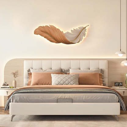 Luxury 3D Feather Shape Decor Wall Lamp with Remote Control, 4 Size