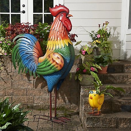 6 ft. Colorful Rooster Statue