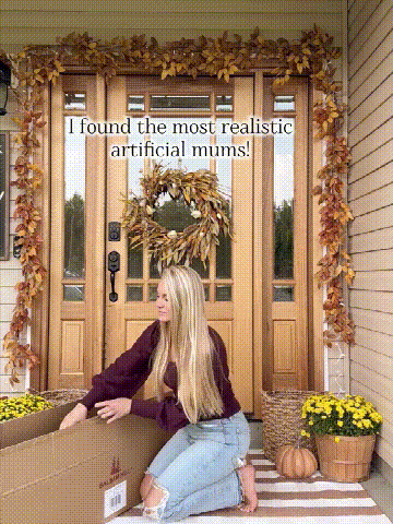 ⚡Artificial Outdoor Sunset Mums Flowers - UV resistant, Waterproof, Windproof