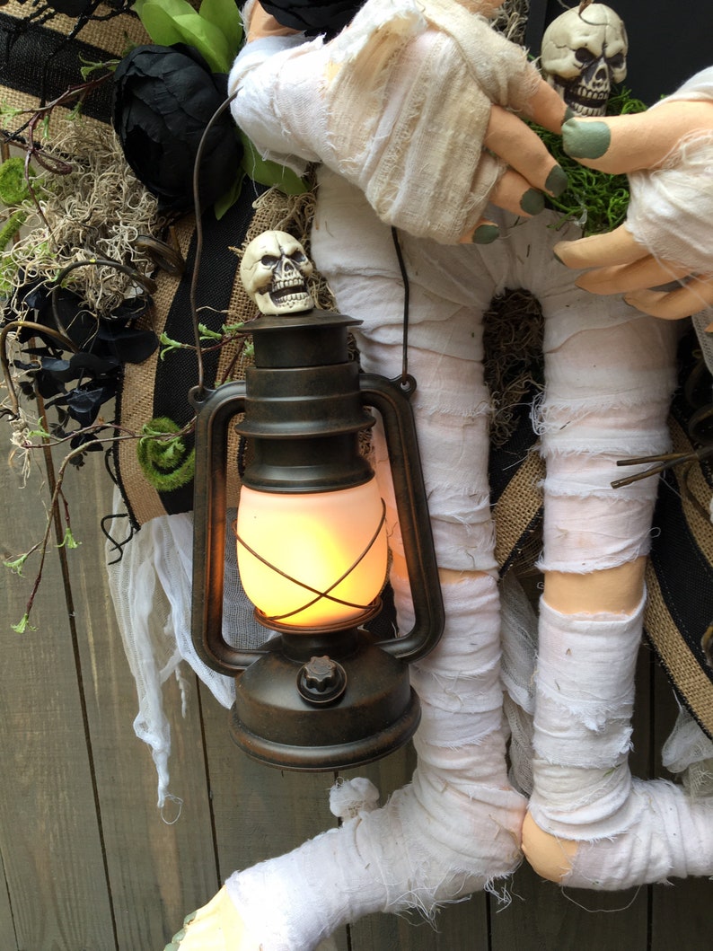 Mummy Wreath Halloween WreathSpooky DecorHalloween image 9