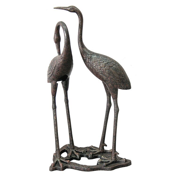 Heron Weather Resistant Metal Garden Statue