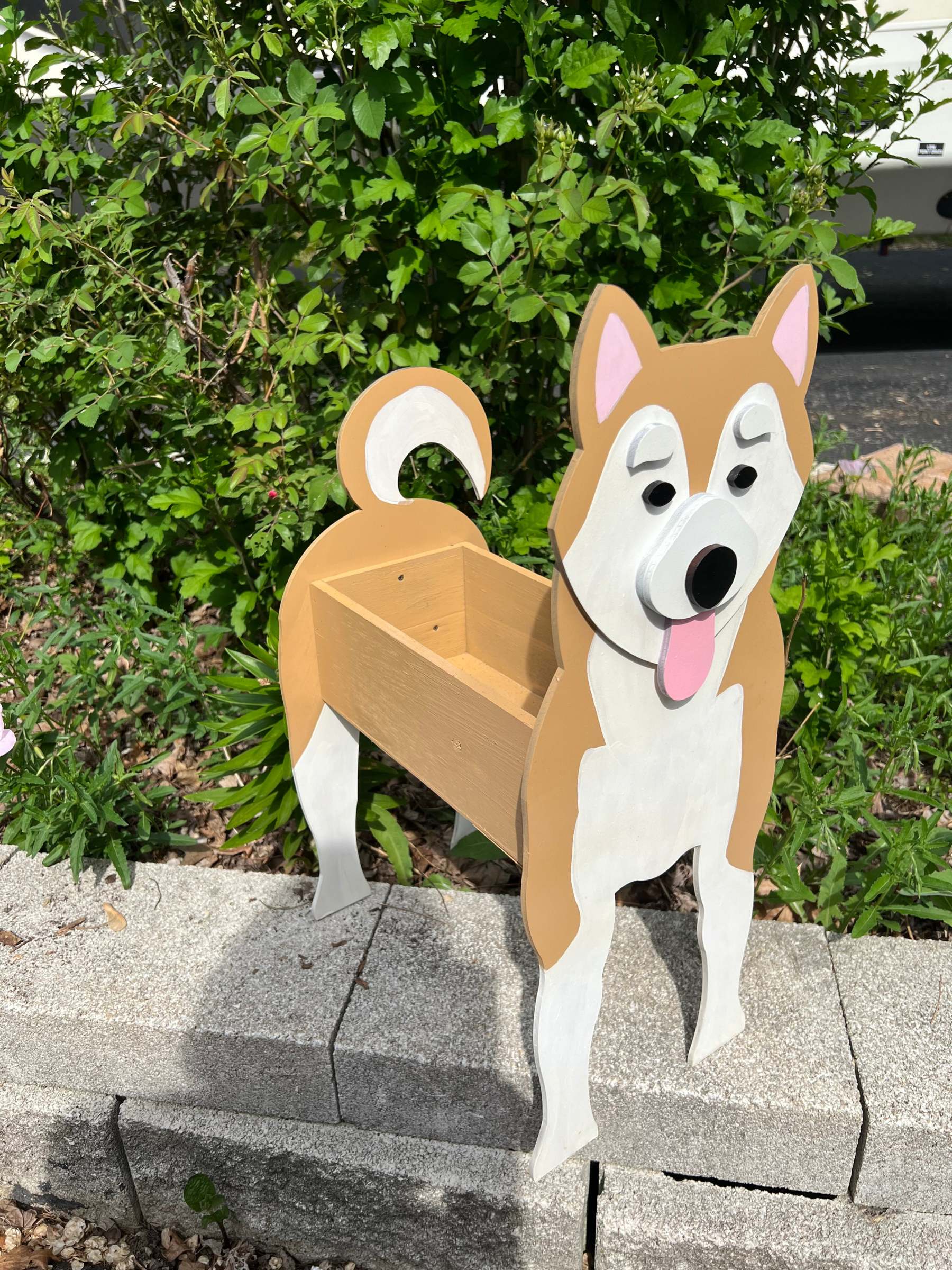 Shiba Inu Dog Planter Box decor