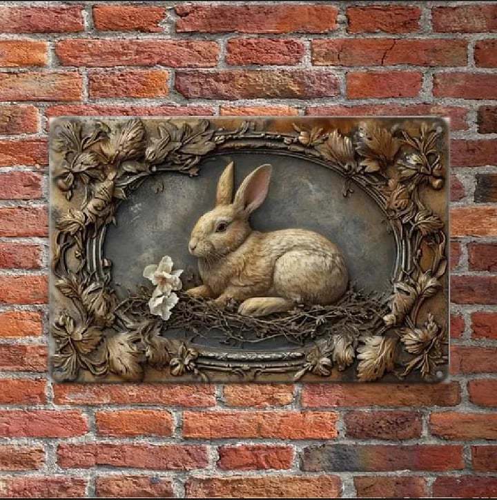 Vintage Chicken & Fresh Eggs Metal Sign