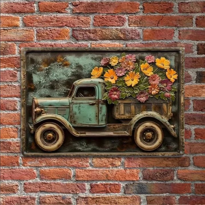 Vintage Chicken & Fresh Eggs Metal Sign