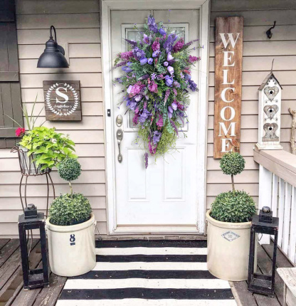Spring Front Door Swag-Rustic Home Decor