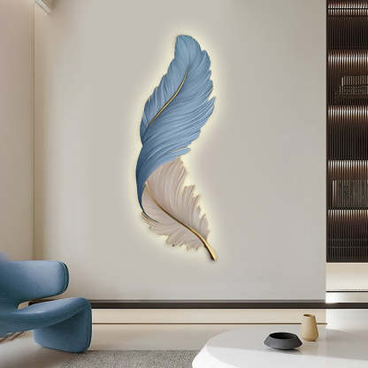 Luxury 3D Feather Shape Decor Wall Lamp with Remote Control, 4 Size