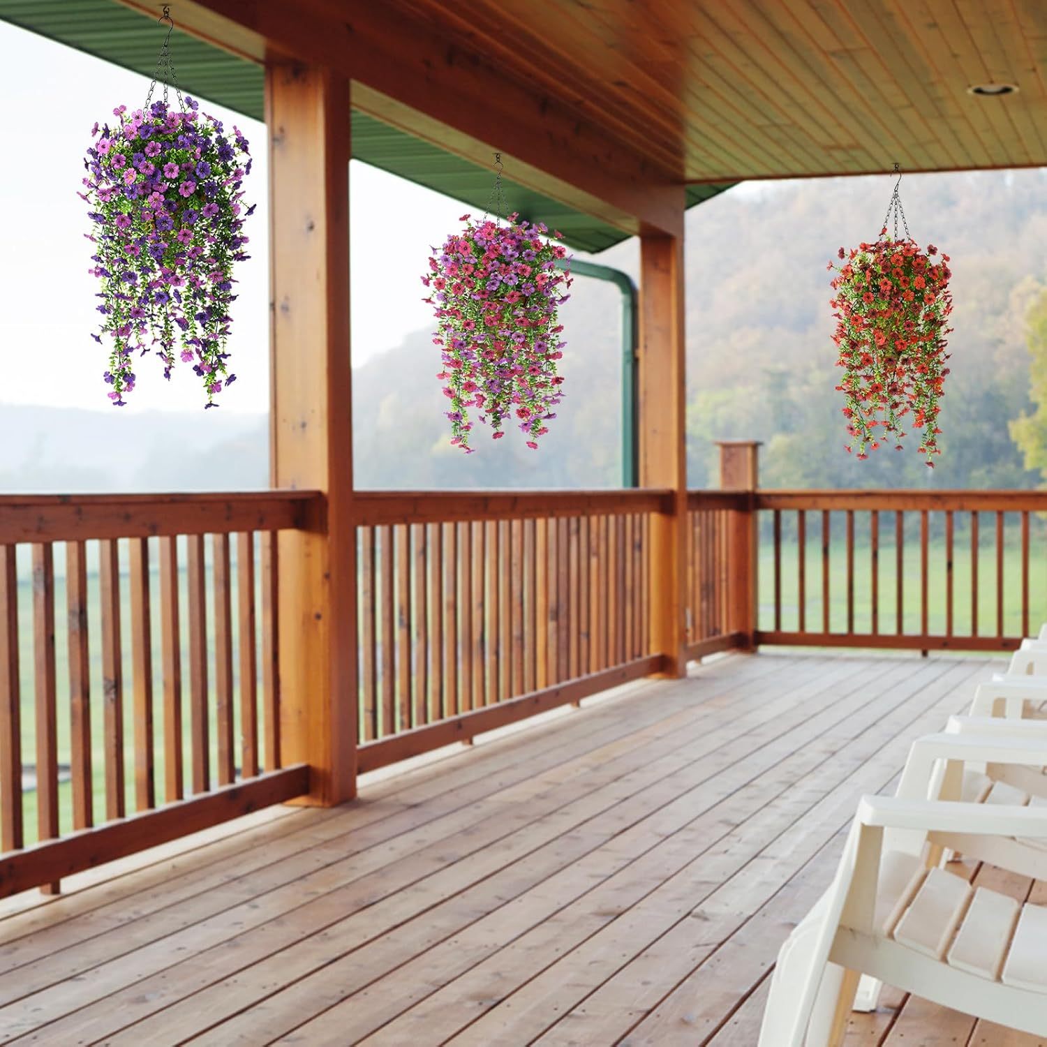 🎁Last Day Promotion 49% OFF——Artificial Fake Flowers Hanging Basket for Outdoor Spring Decor