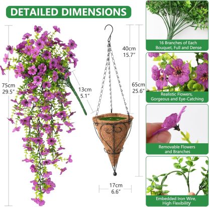 🎁Last Day Promotion 49% OFF——Artificial Fake Flowers Hanging Basket for Outdoor Spring Decor