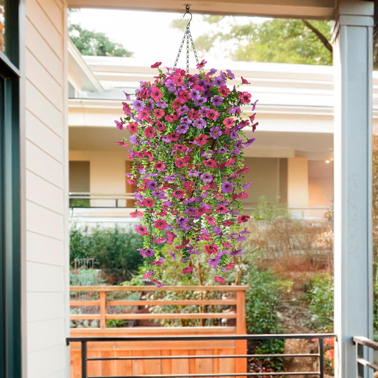 🎁Last Day Promotion 49% OFF——Artificial Fake Flowers Hanging Basket for Outdoor Spring Decor