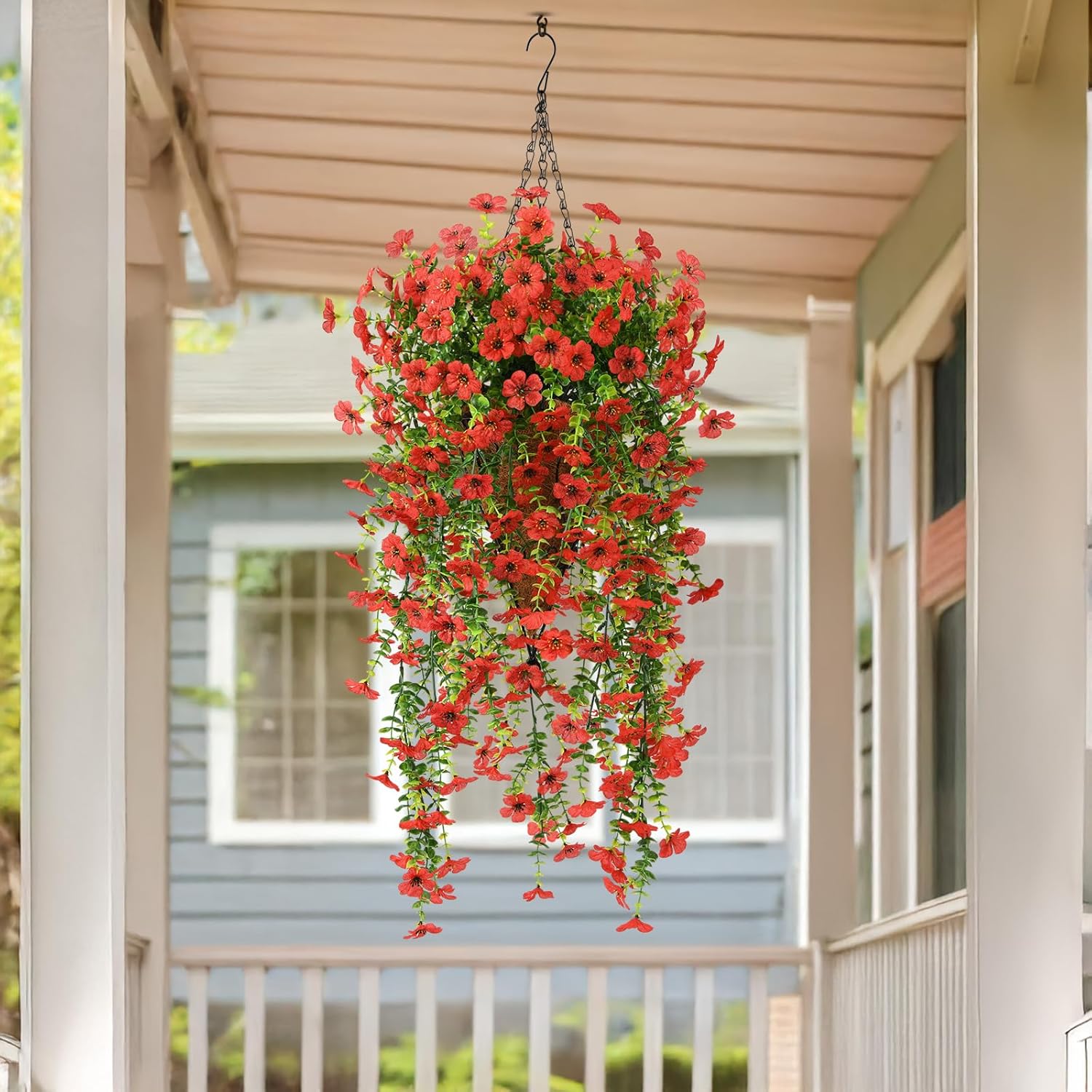 🎁Last Day Promotion 49% OFF——Artificial Fake Flowers Hanging Basket for Outdoor Spring Decor