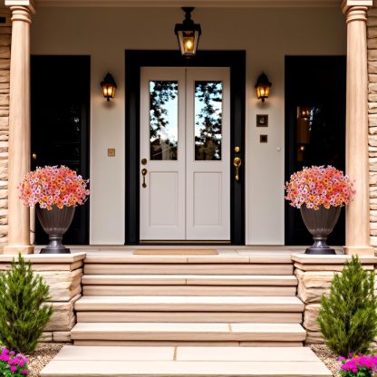 Artificial Silk Flowers Hanging Basket for Outdoor Indoor, Daisy with Eucalyptus Leaves Arrangement for Garden Yard Spring Summer Decor, Faux Green Plant in Metal Coconut Lining Pot(Red Purple)