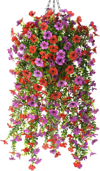 🎁Last Day Promotion 49% OFF——Artificial Fake Flowers Hanging Basket for Outdoor Spring Decor