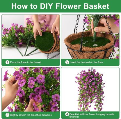 🎁Last Day Promotion 49% OFF——Artificial Fake Flowers Hanging Basket for Outdoor Spring Decor