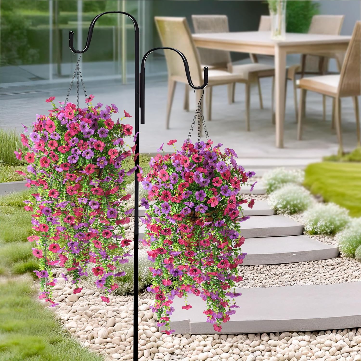 🎁Last Day Promotion 49% OFF——Artificial Fake Flowers Hanging Basket for Outdoor Spring Decor