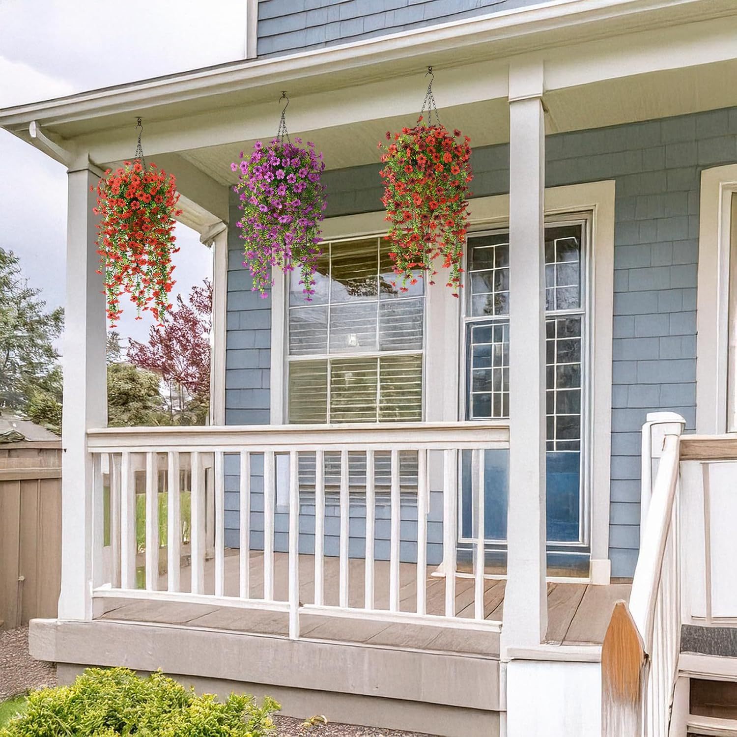 🎁Last Day Promotion 49% OFF——Artificial Fake Flowers Hanging Basket for Outdoor Spring Decor