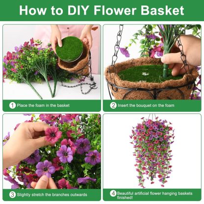 🎁Last Day Promotion 49% OFF——Artificial Fake Flowers Hanging Basket for Outdoor Spring Decor