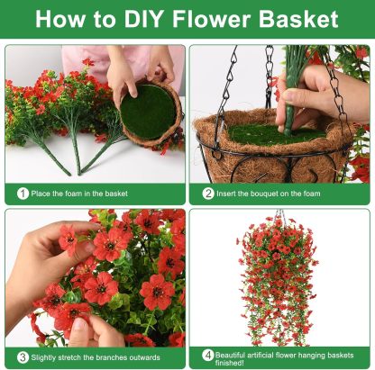 🎁Last Day Promotion 49% OFF——Artificial Fake Flowers Hanging Basket for Outdoor Spring Decor
