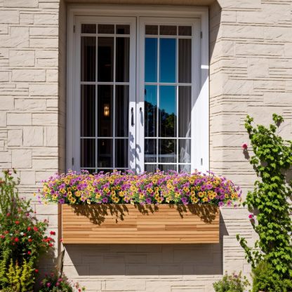 Artificial Silk Flowers Hanging Basket for Outdoor Indoor, Daisy with Eucalyptus Leaves Arrangement for Garden Yard Spring Summer Decor, Faux Green Plant in Metal Coconut Lining Pot(Red Purple)