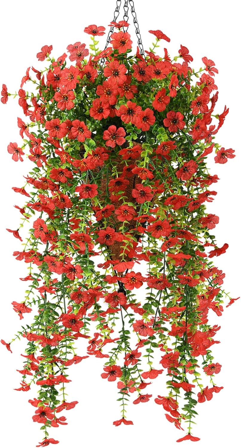 🎁Last Day Promotion 49% OFF——Artificial Fake Flowers Hanging Basket for Outdoor Spring Decor