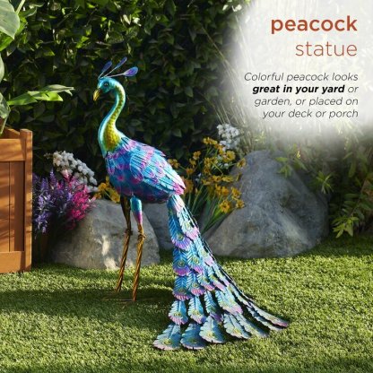 Peacock Rust Resistant Metal Garden Statue