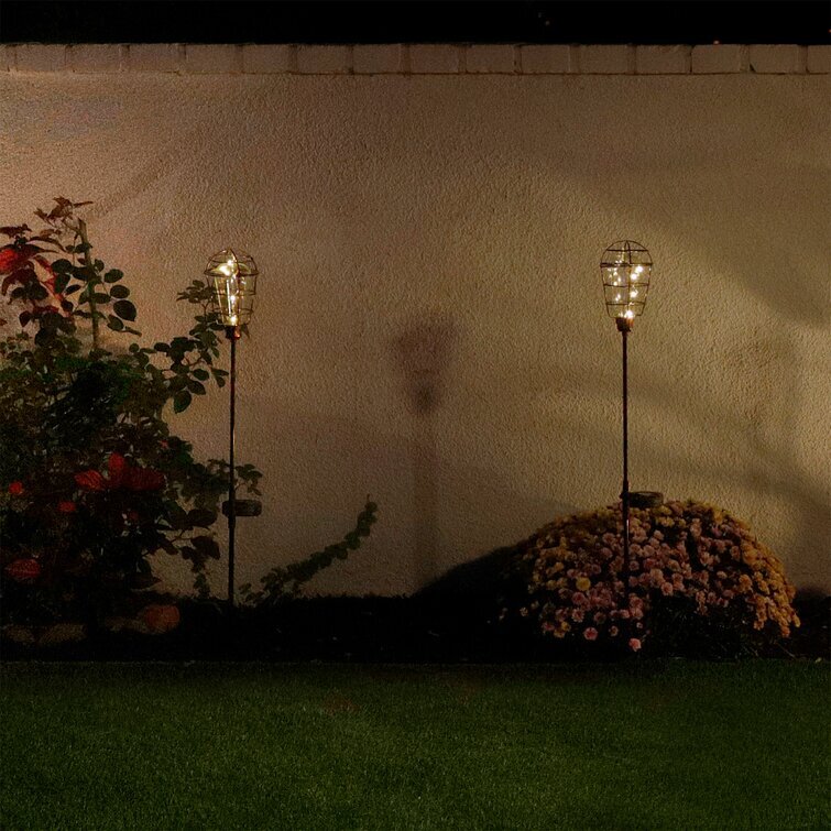 Black Solar Powered Integrated LED Metal Pathway Light Pack