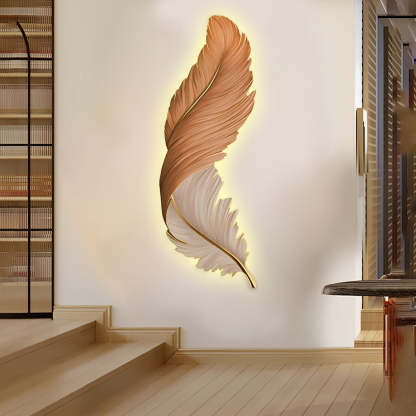 Luxury 3D Feather Shape Decor Wall Lamp with Remote Control, 4 Size