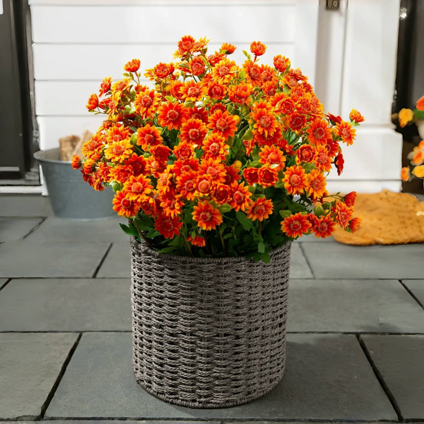 ⚡Artificial Outdoor Sunset Mums Flowers - UV resistant, Waterproof, Windproof