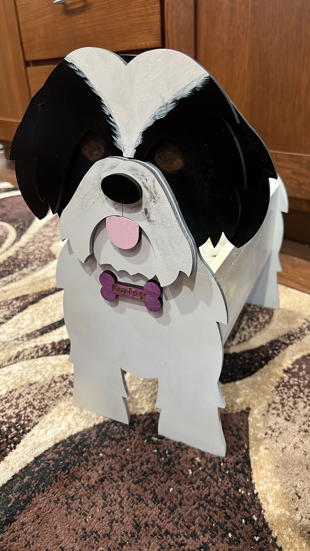 Shih Tzu Dog Planter Box decor