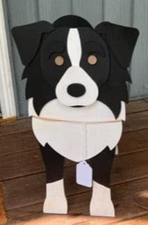 Australian Shepherd Dog Planter Box decor