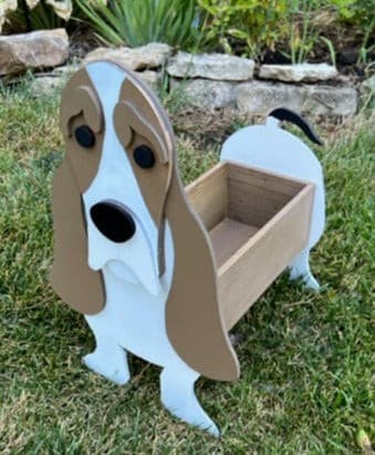 Basset Hound Planter Box decor