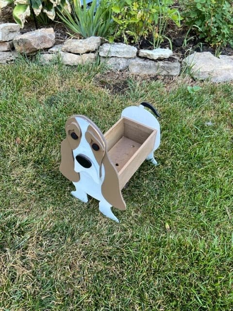 Basset Hound Planter Box decor