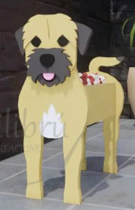 Border Terrier Dog Planter Box decor