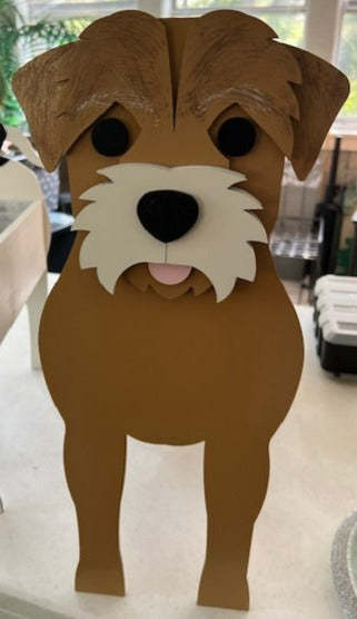 Border Terrier Dog Planter Box decor