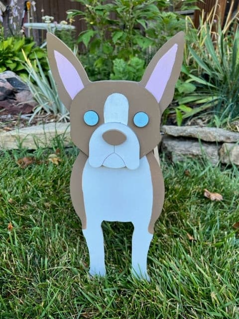 Boston Terrier Planter Box decor