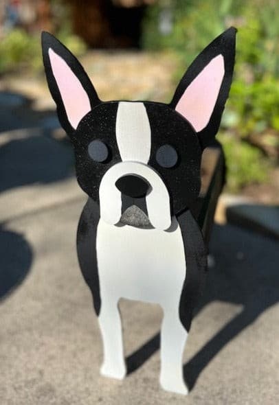 Boston Terrier Planter Box decor