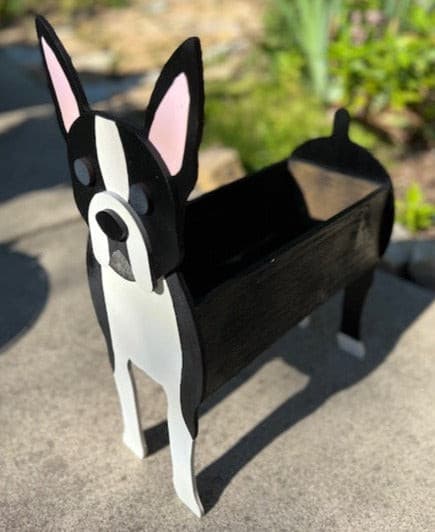 Boston Terrier Planter Box decor