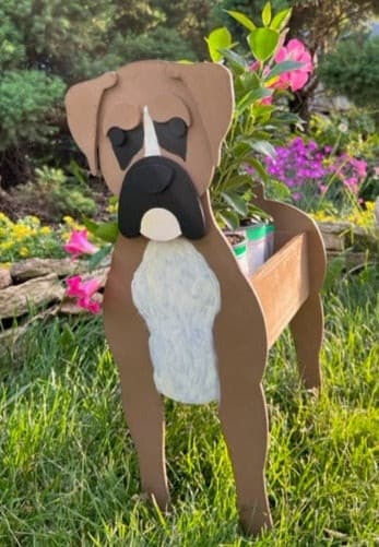 Boxer Dog Planter Box